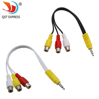 3.5MM To Jack  3 RCA Cable Video Component AV Adapter Cable For TCL TV Red White And Yellow Female