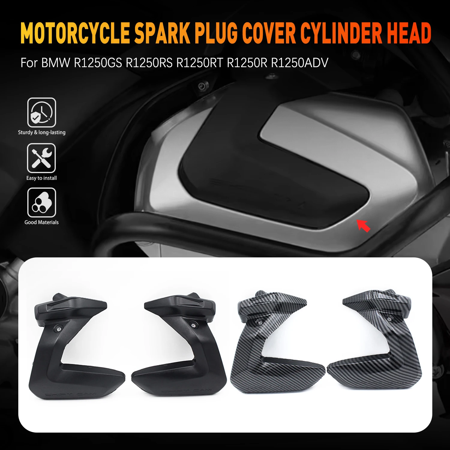 Motorschutz Zylinderkopfdeckel Zündkerzenabdeckung Zylinderkopf für BMW R1250 RS GS RT ADV R1250GS ADV R1250RT R1250R