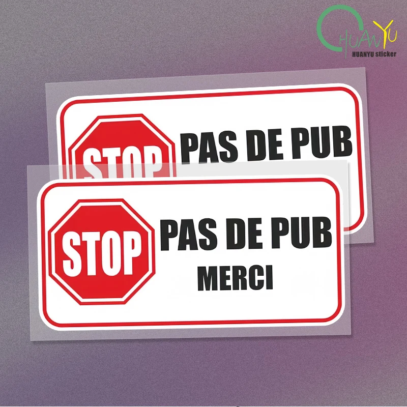 Car Styling Funny Stop Pus De Pub Merci In French Car Accessory Creative PVC Waterproof Sticker Car Whole Body Vinyl Decal