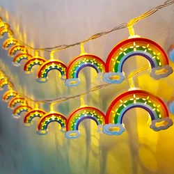Rainbow Theme 1.65m 10LED Warm White String Light Bedroom Garden Hanging Light for Kids Birthday Baby Shower Wedding Party Decor