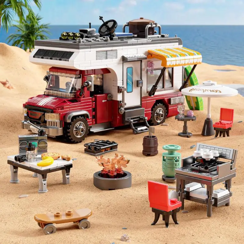 

Lighting Camper Van 880Pcs Truck Building Set Camper Van Building Block Set for Teens and Adults Christmas Children's Birthday Gift with Led Moc