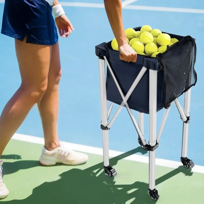 

Foldable Tennis Coach Car Large Capacity Tennis Collection Cart Aluminum Alloy Balls Picking Frame Portable Sports Accessories