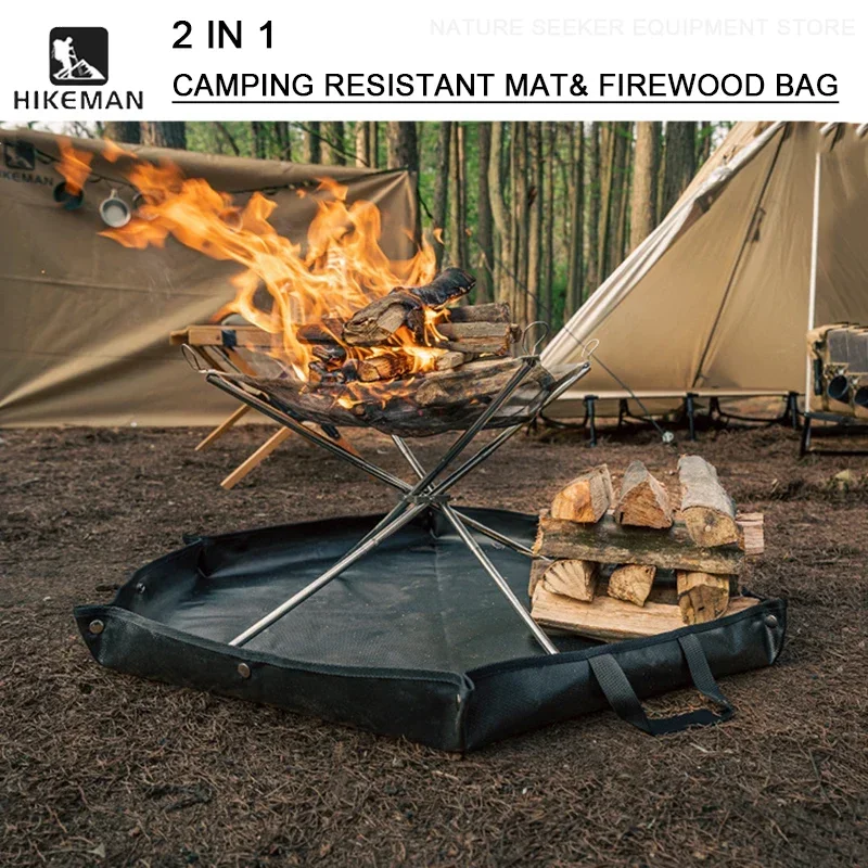 HIKEMAN Outdoor Camping Resistant Mat Picnic Barbecue Insulation Pad Stove Anti Flame Retardant Firewood Bag Fire Blanket Tools