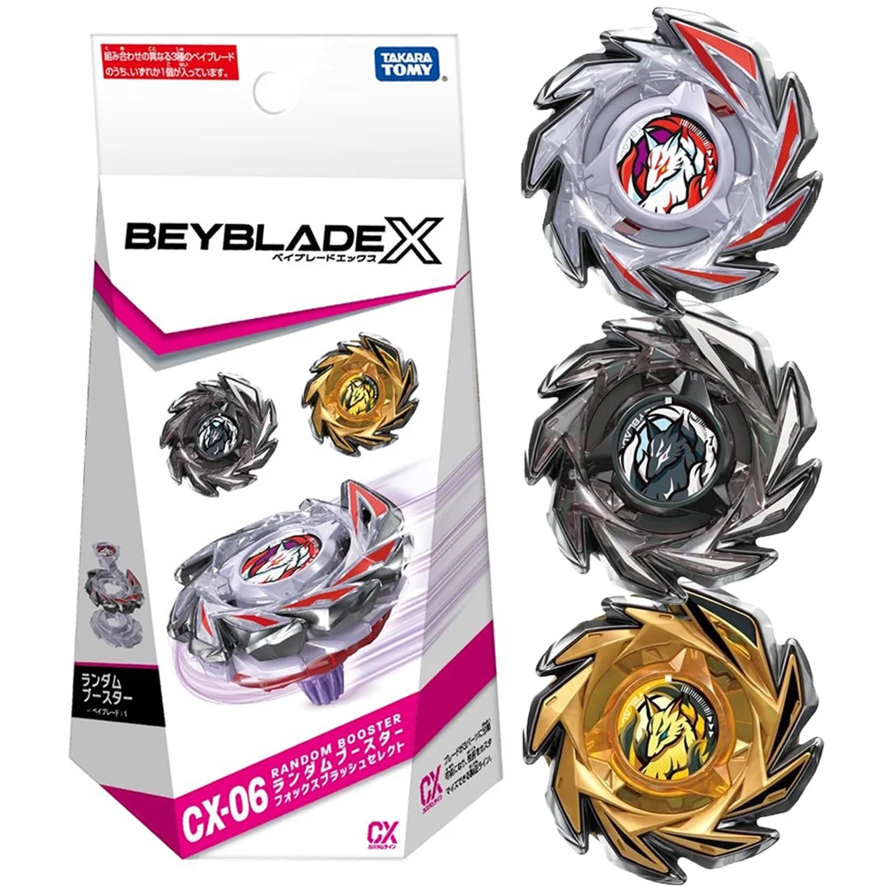 GENUINE TAKARA TOMY BEY X CX-06 Random Booster Foxbrush Select BLADE NEW WITH ORIGINAL PACKAGING SET CX 06