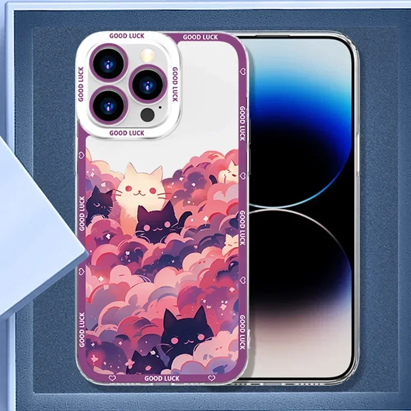 Fashion Starry Sky Black Cats Phone Case For TECNO CAMON 30 20 POVA 6 5 SPARK 10 Infinix Smart 8 7 Note 40 30i 20i Pro 5G Cover