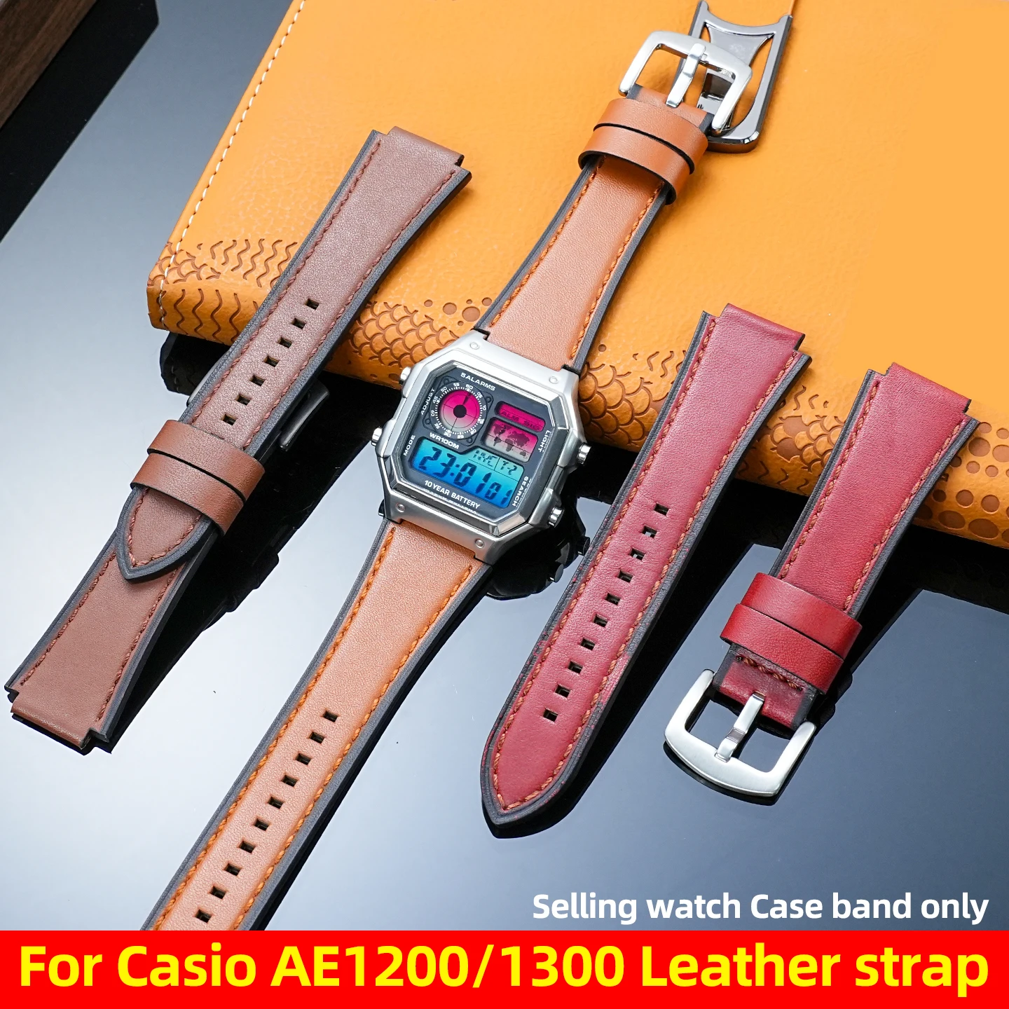 

Ретро выпуклый ремешок из воловьей кожи для Casio AE1200 AE1300 DW-H5600 A158/A168, мужской винтажный браслет из натуральной кожи, ремешок для часов 18 мм