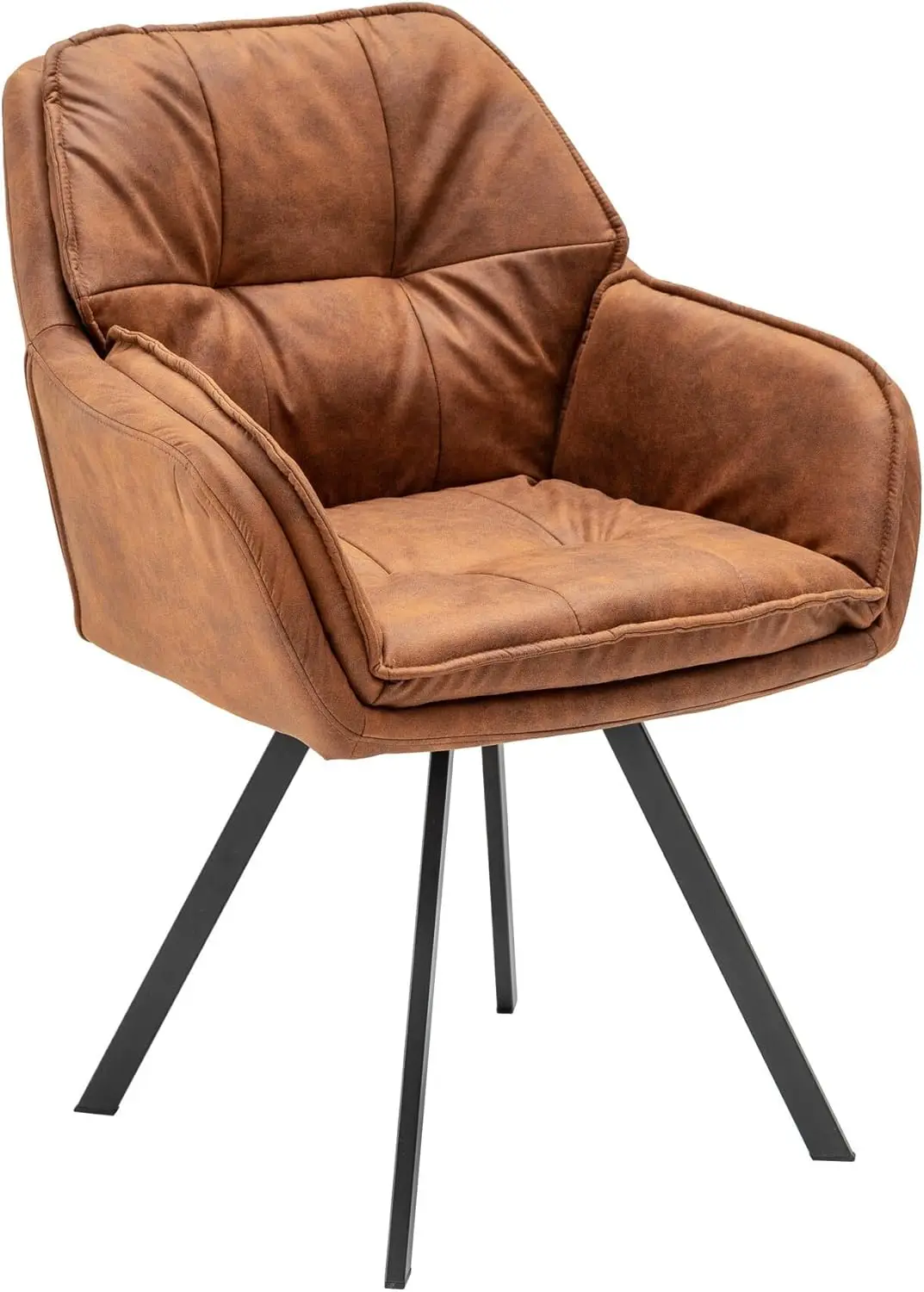 Drehbarer Retro Design Chair MR. Liege Hellbraun mit Armlehne Esszimmerstuhl Drehbar