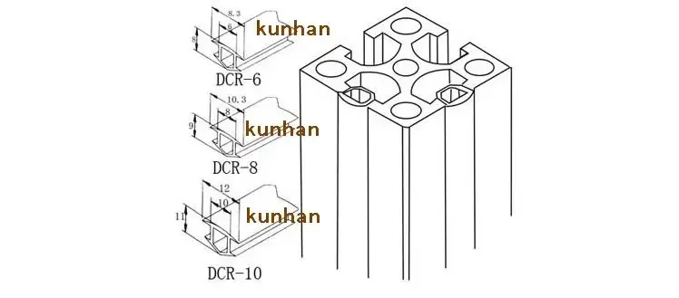 Joint plat pour profil en aluminium 40/50, 1 mètre, série 20/30/2020 6mm/8mm /10mm, couvercle souple à fente/support de panneau, machine à faisceau C