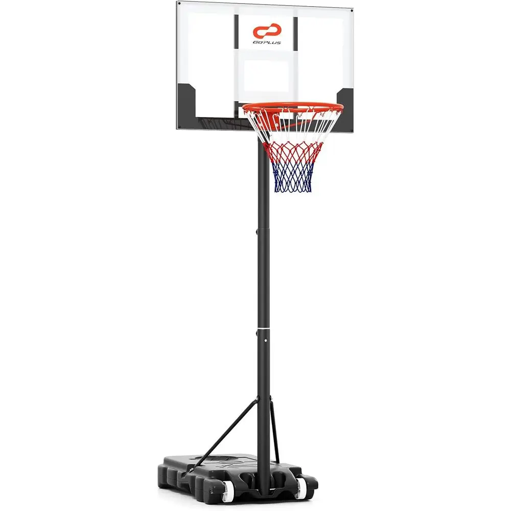 

Portable Outdoor Basketball Hoop with Adjustable Height and Shatterproof Polycarbonate Backboard for Driveway and Backyard