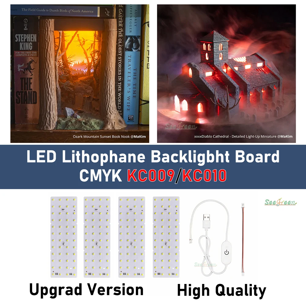 Panneau Led Lithophane pour laboratoire Bambu, panneau de rétro-éclairage LED CMJN PLA, paquet de base CMJN Lithophane, impression 3D, Photo Lithophane