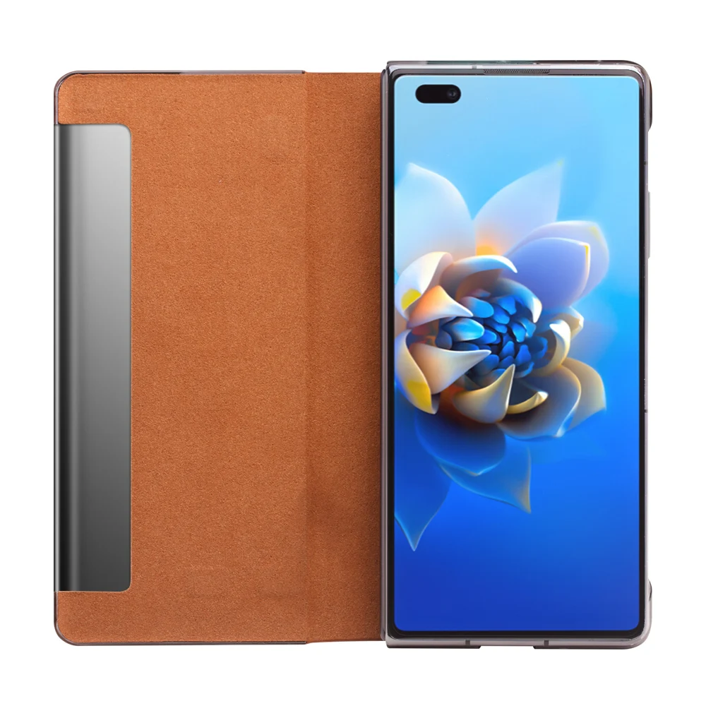 QIALINO Case for Huawei Mate X2 Genuine Leather Bracket Protective Back Cover for Mate x2 Anti Falling Case Cover Front Screen