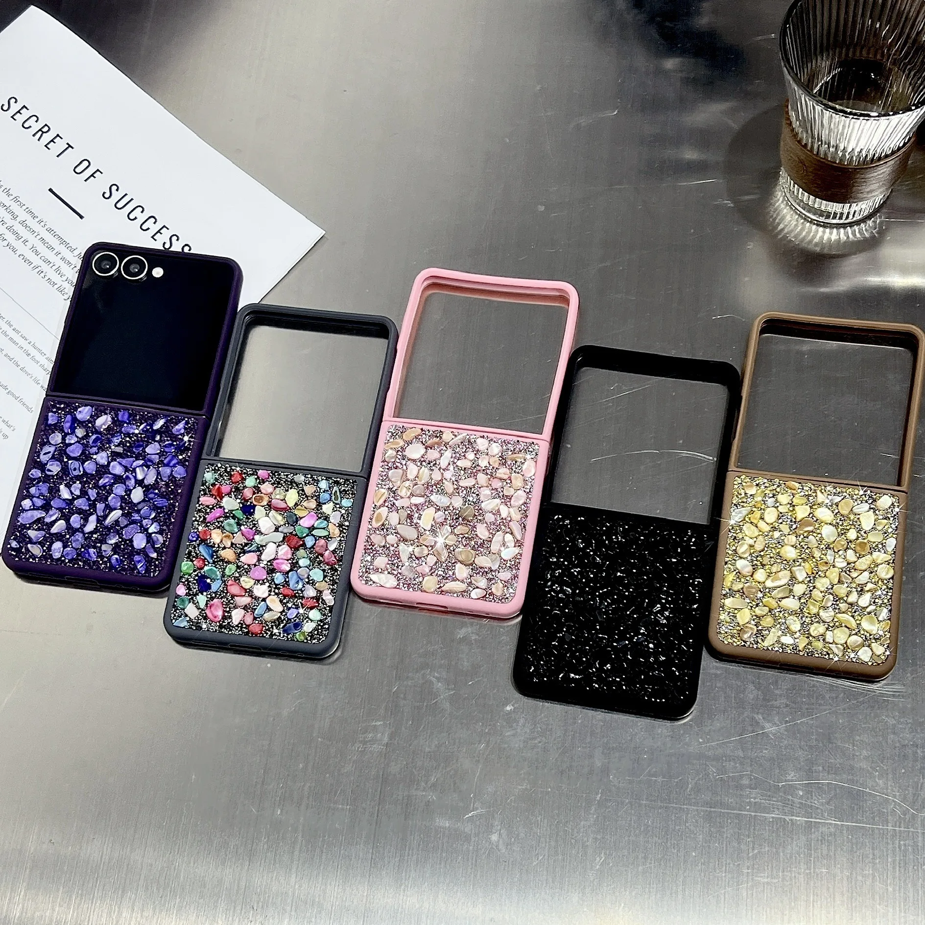 

Full Diamond Colorful Phone Case for Samsung Galaxy Z Flip Z Fold 7 6 5 4 Protective Back Cover for ZFold7 ZFlip7 Case Shell