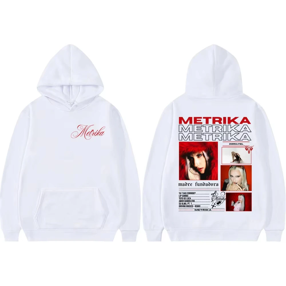 Rapper Metrika Graphic Hoodies Fashion Y2k Aesthetic Long Sleeve Sweatshirts Men Women High Quality Fleece Oversized Pullovers