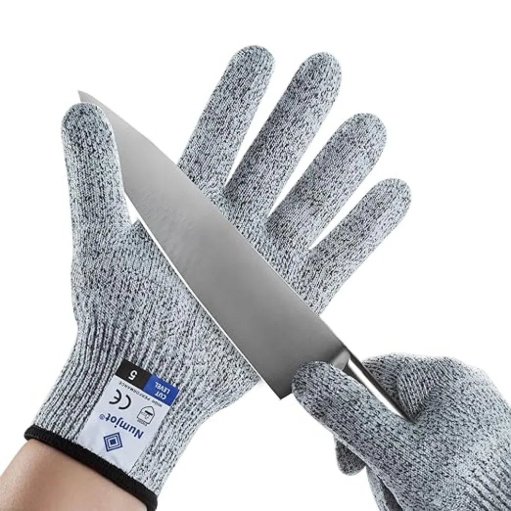 Anti-Cut Gloves Multi-Purpose 5 Level Safety Protection Food Grade Wear Resistant Knitted Gloves for Kitchen Industry Gardening