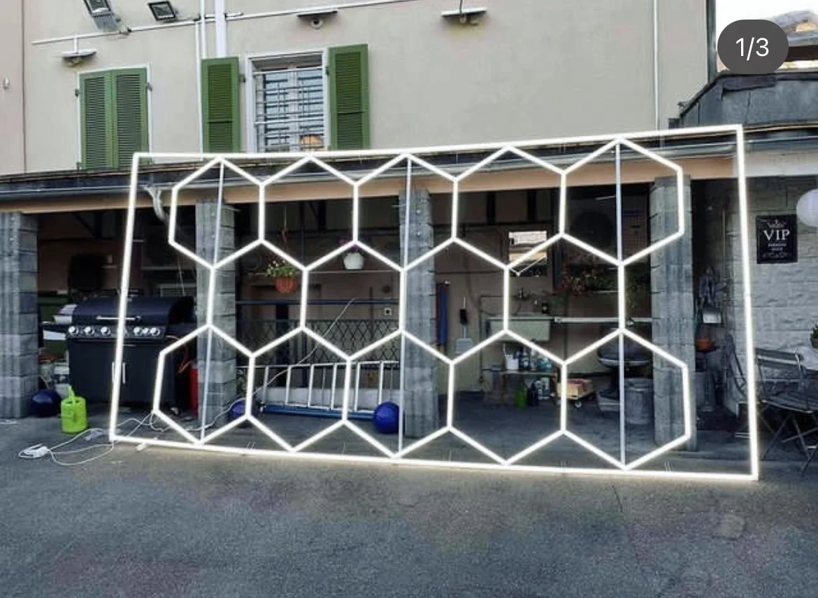 

Auto Detailing Workshop Ceiling Light 6500K Hexagon LED Custom Size 110V-240V for Barber Shop Car Wash Honeycomb LED Lights