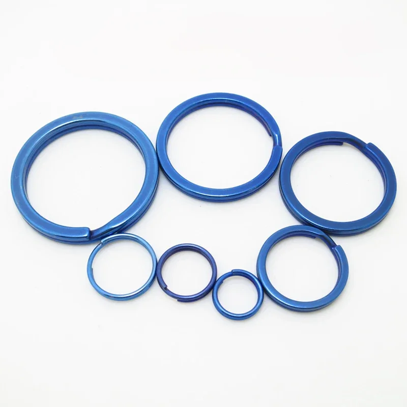 2PCS/lot Titanium TC4 Ti Round Metal Keyring EDC Split Key Ring Key Chain 10mm/12mm/14mm/18mm/25mm/28mm/32mm Keyring Accessories