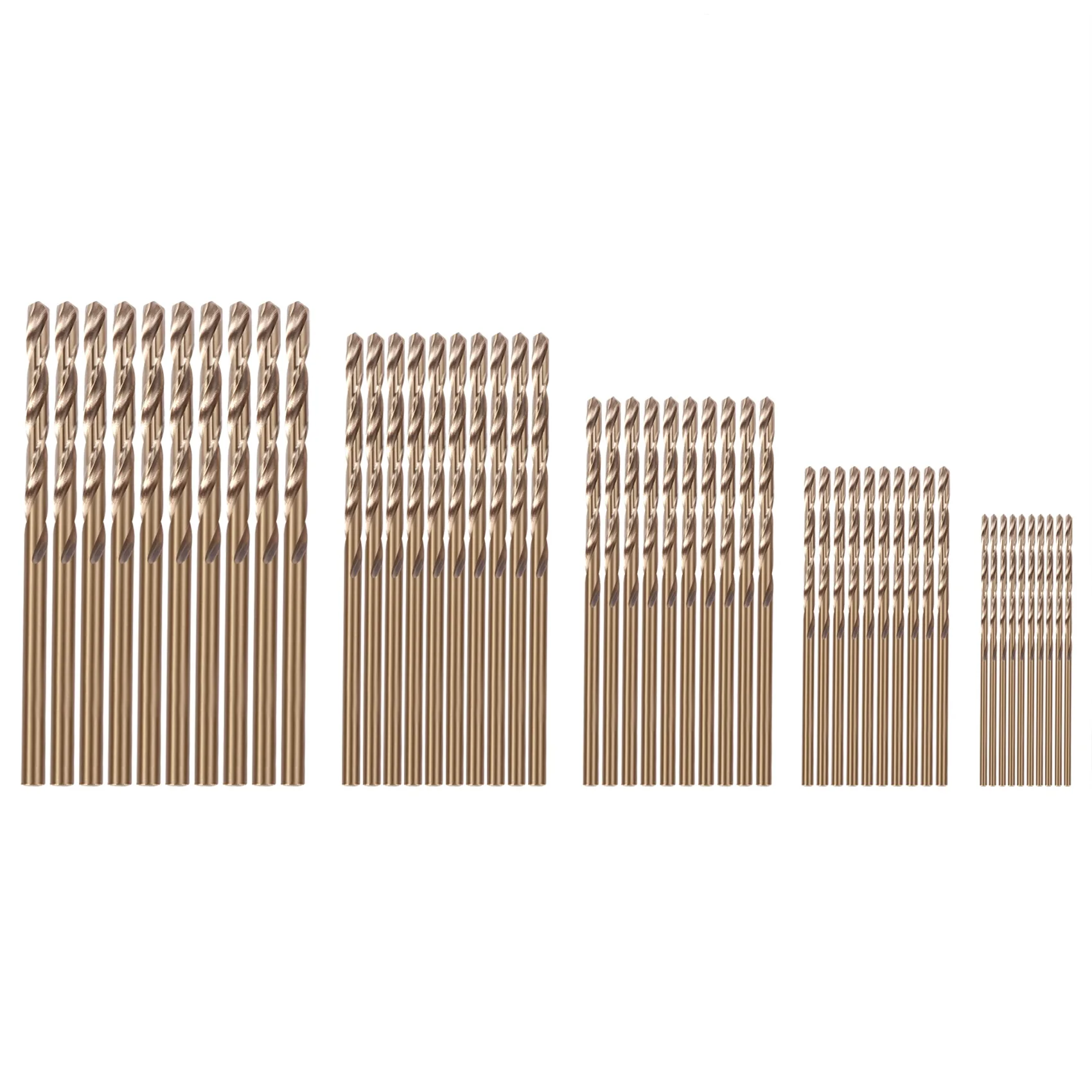 M35 Cobalto Broca Set, Ferramentas Drillforce, Hss-Co Conjunto de Broca 1-3mm, Perfuração em Aço Endurecido, Ferro Fundido, Aço Inoxidável, 50Pcs