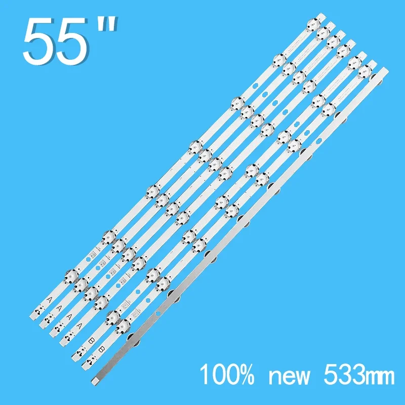 7pcs/set LED Backlight strips for 55 inch TV LT-55VU52K LT-55VU73M LT-55CF890 VES550QNDS-2D-N13 SVV550AK7_UHD_7LED_B Type_Rev0.3