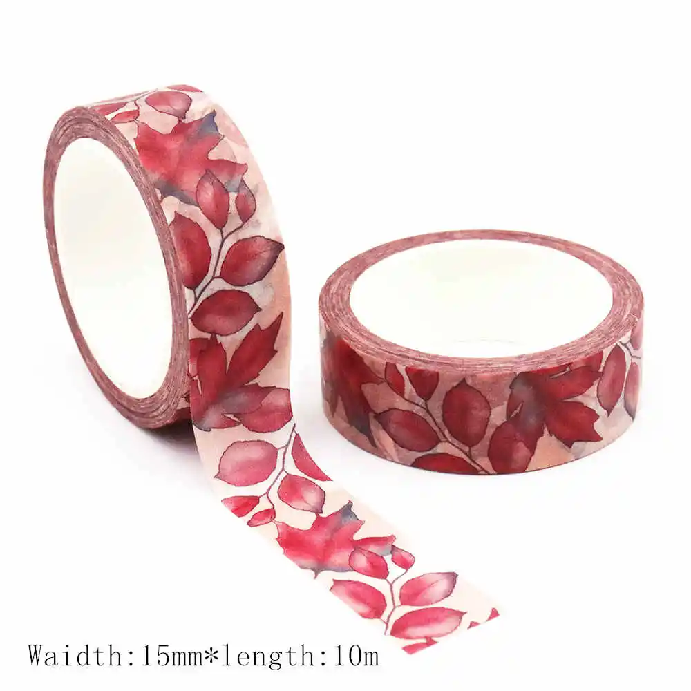 1PC 15mm*10m Vintage Floral Washi Tape DIY Scrapbooking Paper Photo Album Adhesive Stationery Masking Tape stickers