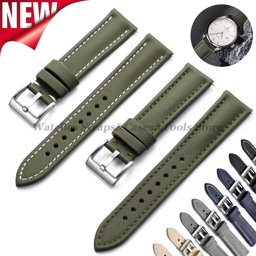 Neues Premium Sailcloth Armband 18/19/20mm 21mm 22mm für Rolex für Omega für Blancpain Quick Release Herren Sport Ersatzarmband