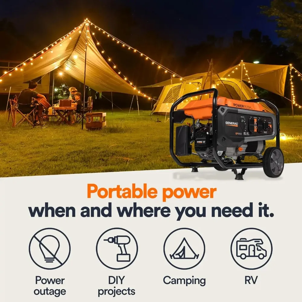 7678 GP3600 3,600-Watt Gas-Powered Portable Generator - Powerrush Advanced Technology - Durable Design