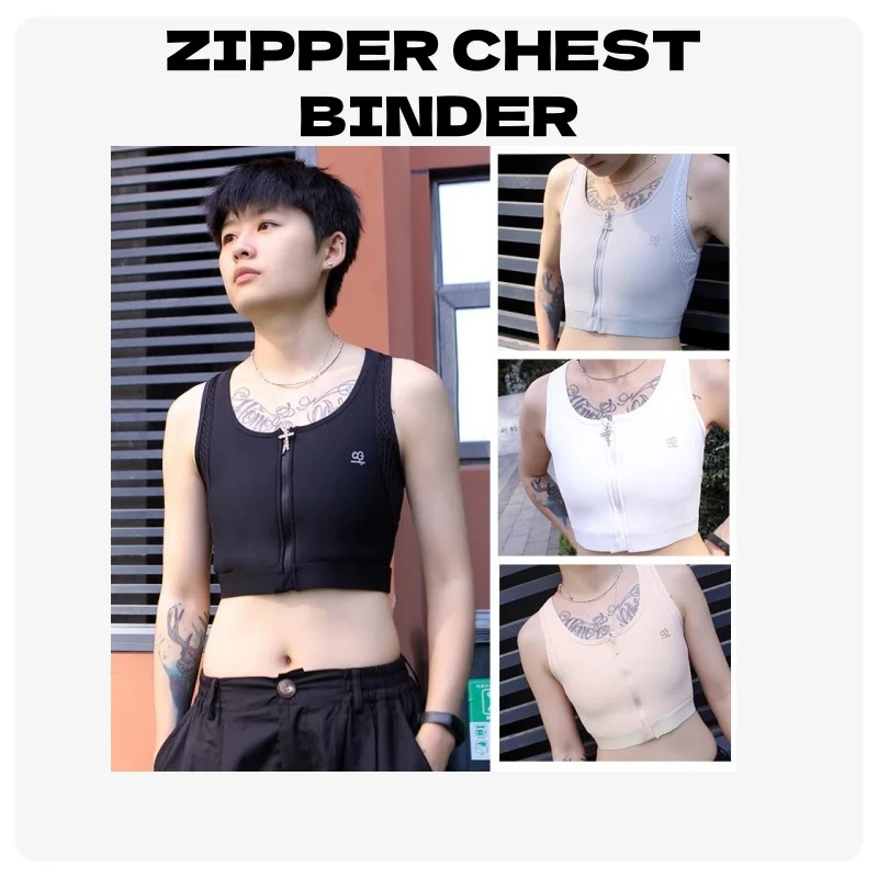 JANEST Chest Binder Flat Breast Binder Lesbian Bra Transgender Binder Sports Bra For Women