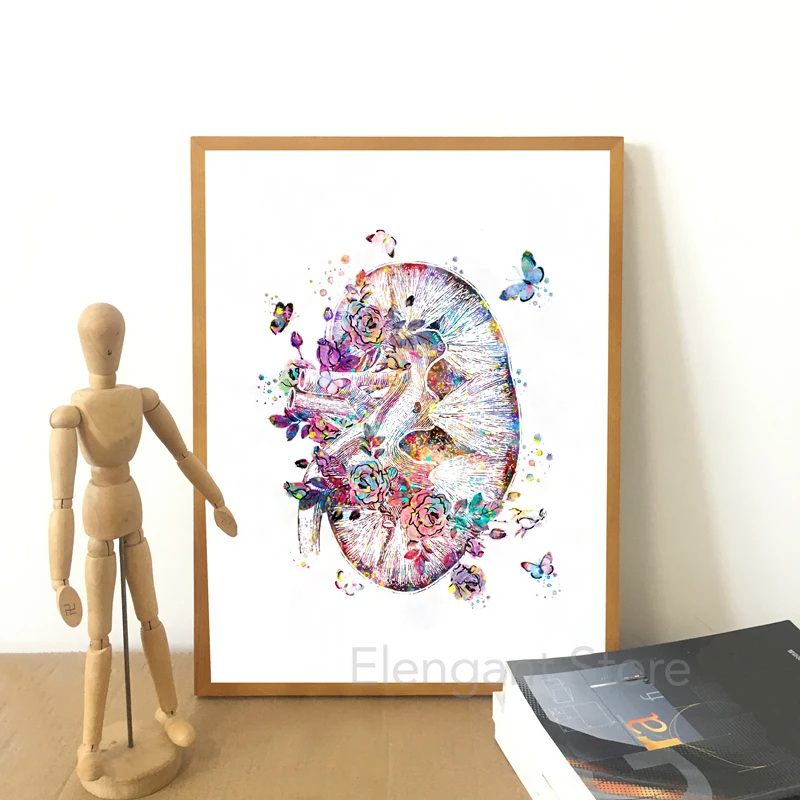 Physician Gift Medical Device Watercolor Art Painting Canvas Print Caduceus Stethoscope Microscope Poster Clinic Wall Art Decor
