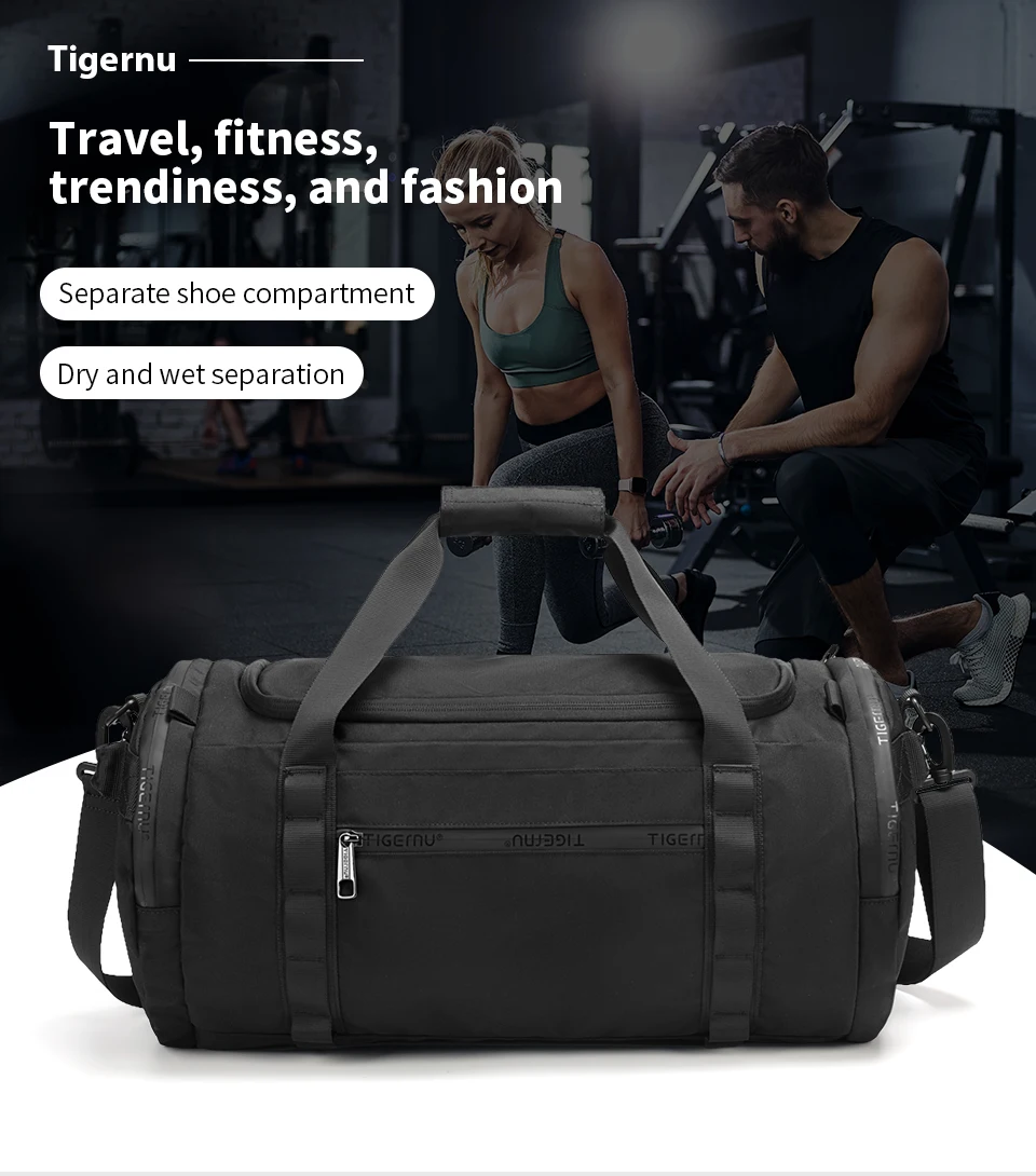 Tigernu Reisetaschen Für Männer Sporttasche Wasserdichte Fitness Tasche Männer Outdoor Tragbare Tasche Ultraleicht Yoga Sport Tasche Handtasche Umhängetasche – Detail 2