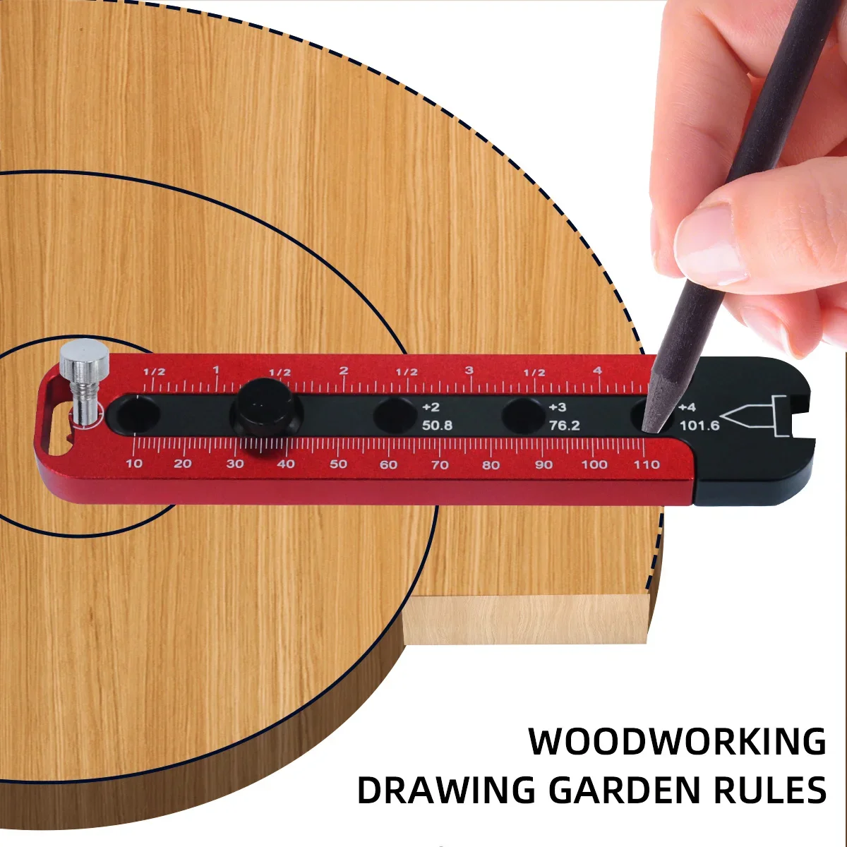 Woodworking Scriber Adjustable Circular Compass - Fixed-point Center Finder Circle Scriber - Metric/Inch Round Marking Tool