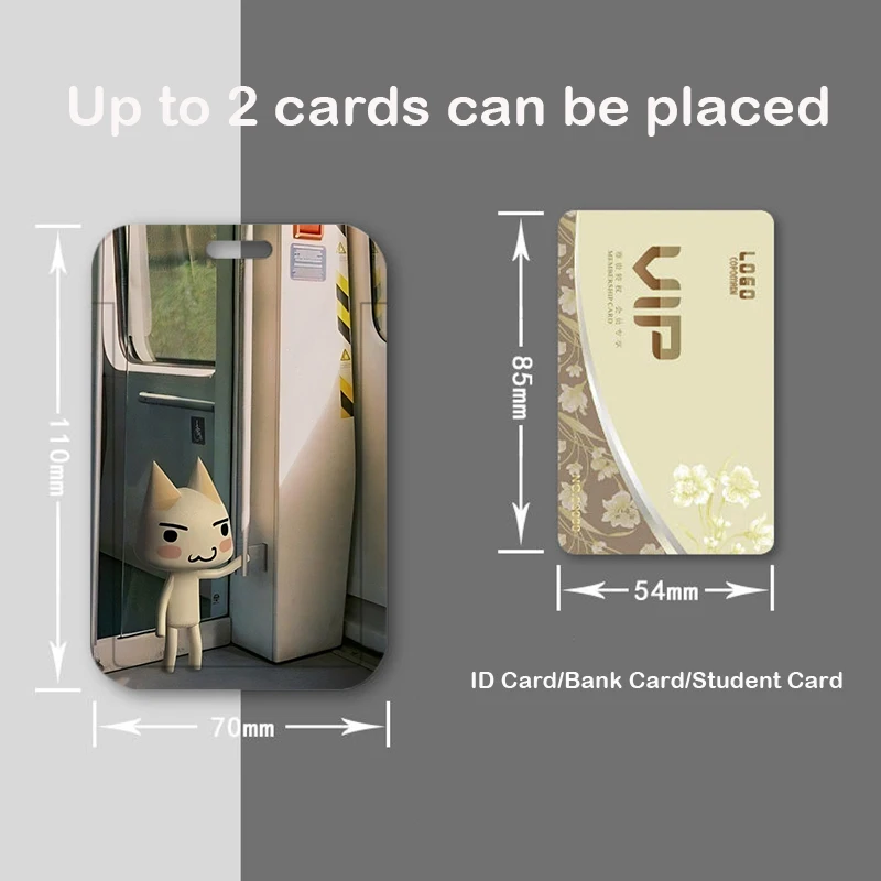 Cute Kawaii Cartoon Toro Inoue Cat Keychains Doko Demo Issyo Badge Business Credit Card Holders Bank Bus ID Cards Keyrings