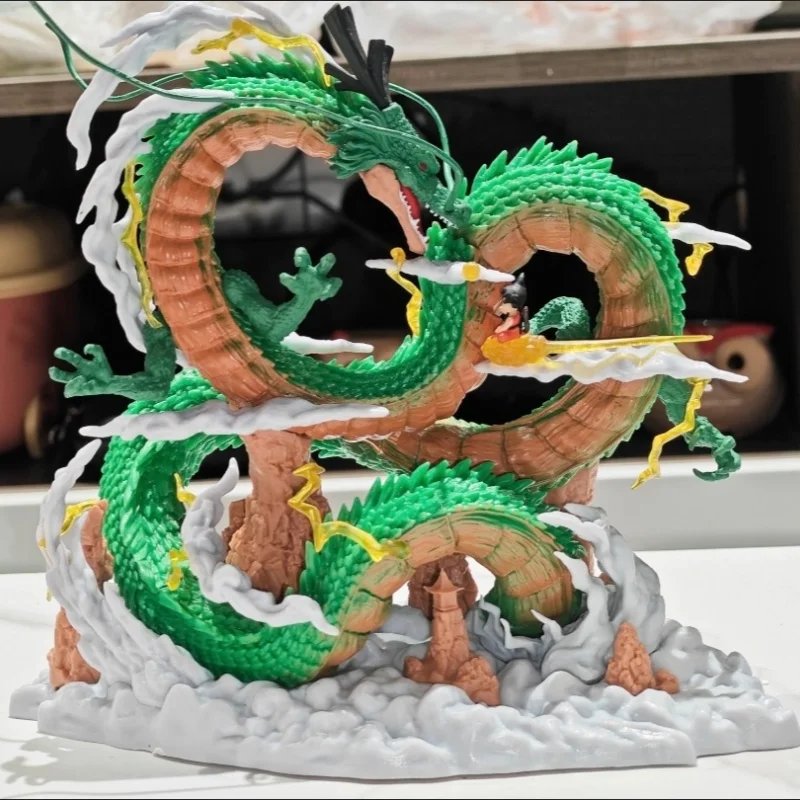 22cm/8.66in Dragon Ball Anime Figure Shenron Figure Goku And Shenron Figurine Pvc Statue Collection Model Decoration Toys Gifts
