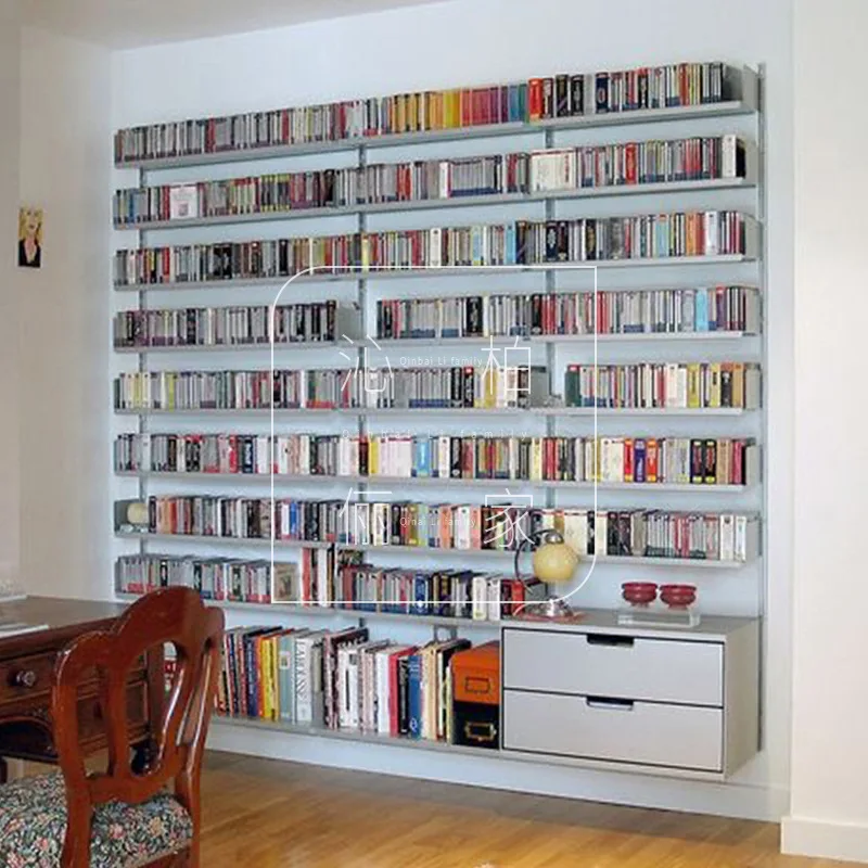 VITSOE606 Metal Shelf Decorative Storage Combination Bookcase Suspended Shelf System Track Laminate