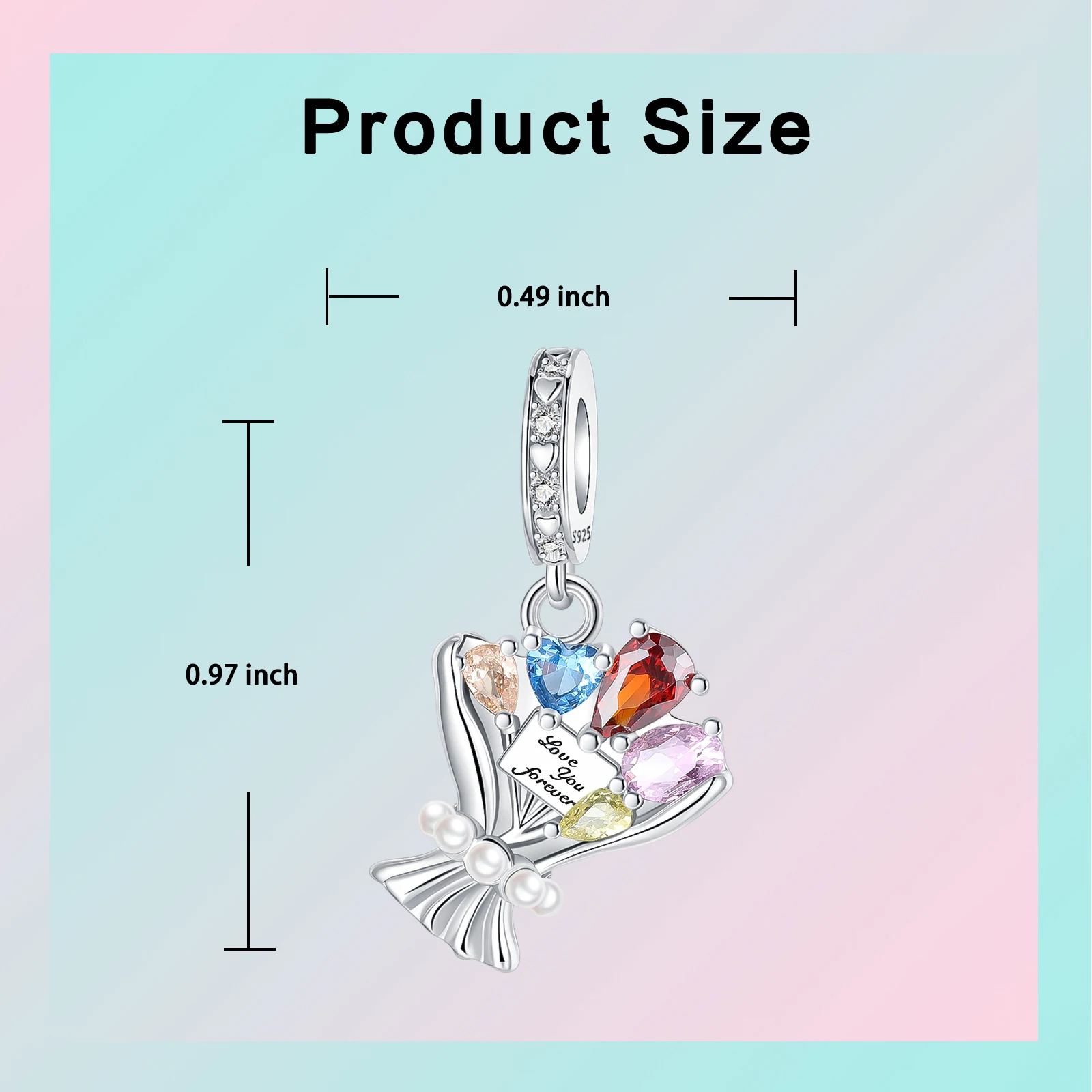 2025 Mother\'s Day Charms Bead Original 925 Sterling Silver Flower Bouquet Mom\'s Gift Graduate Pendants Fit Bracelet DIY Jewelry