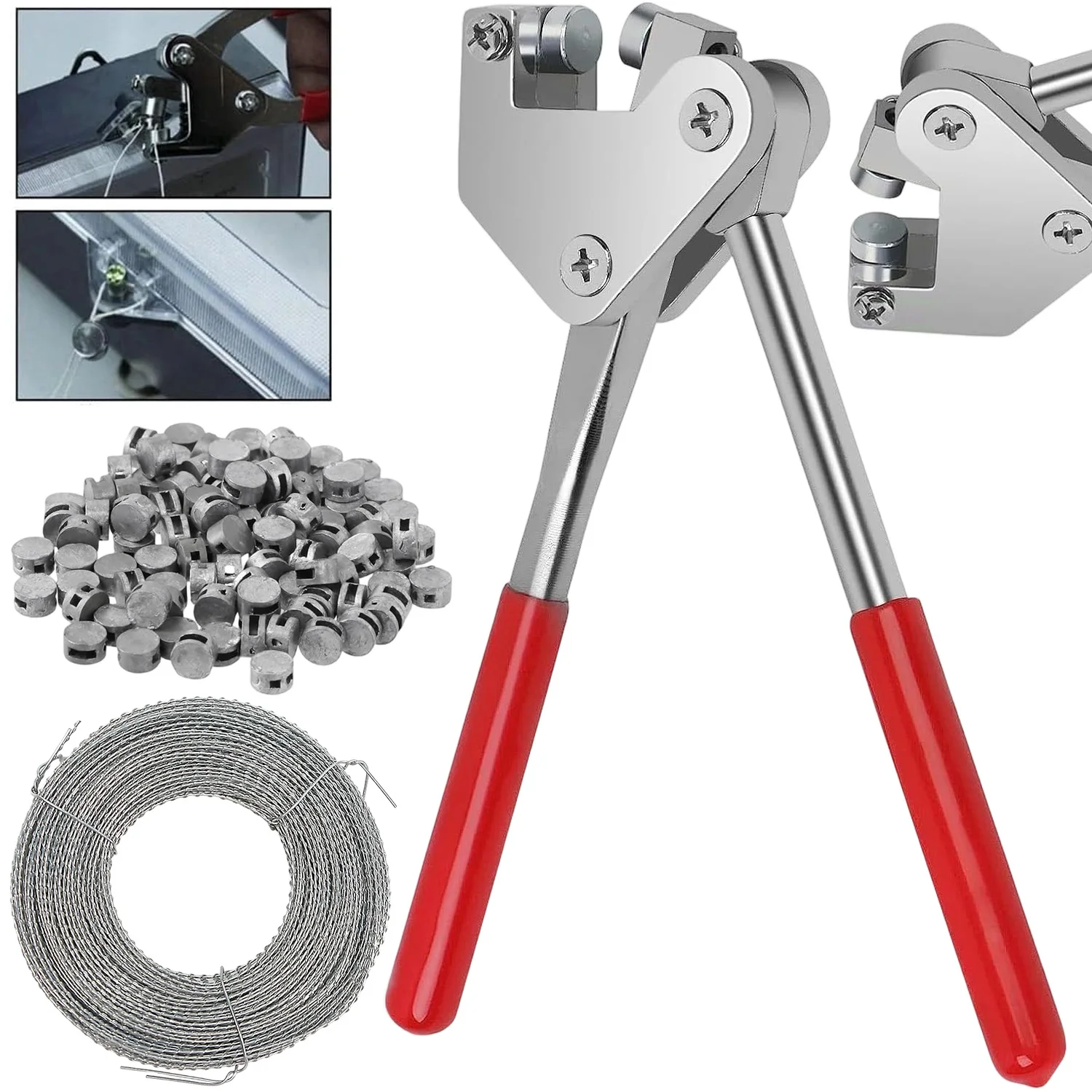 Stahl-Siegelzangen-Set mit ergonomischem Griff, inklusive Bleisiegelperlen und 30 m Siegeldraht für Stromzähler, Gaszähler, Gepäck, Logistik-Sicherheit.