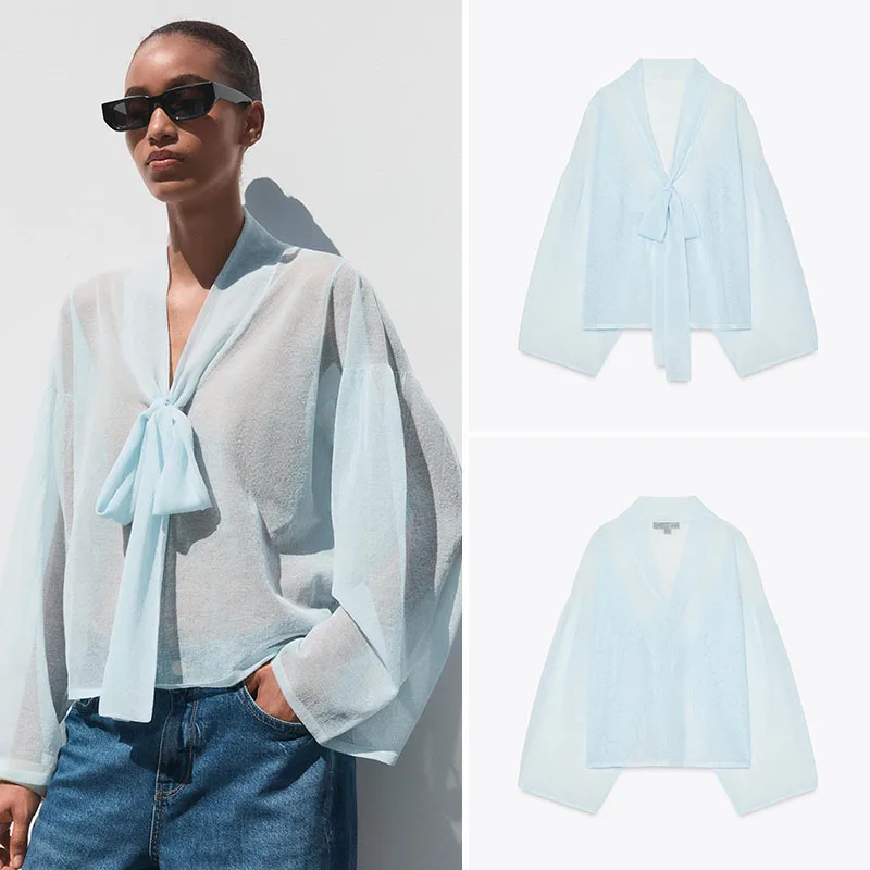 

Новое весеннее поступление, женский длинный светящийся прозрачный узел с декором Street Sle, однотонный вязаный свитер