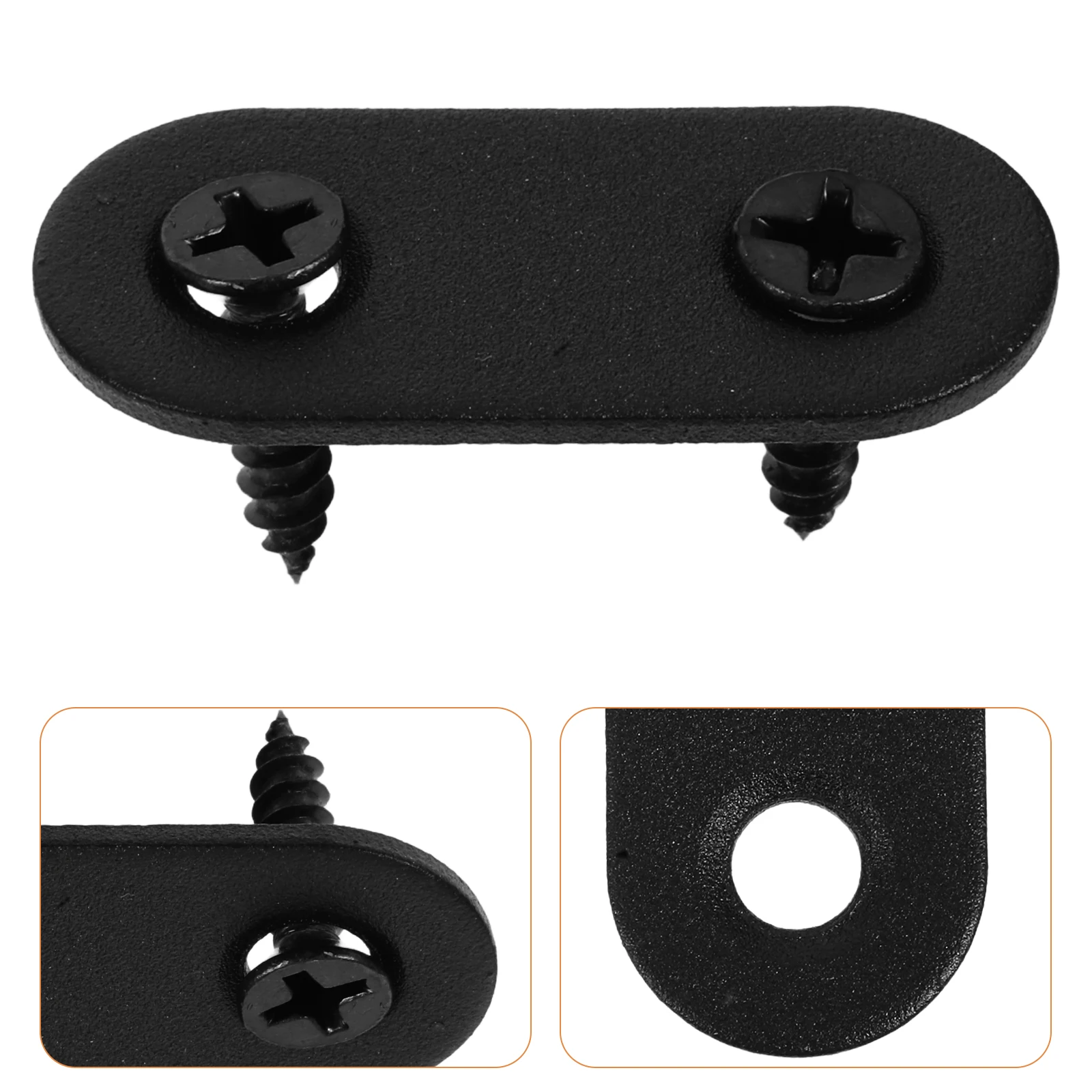 

12 set Black Flat Mending Plate Stainless Steel Straight Bracket For Wood Shelves Cabinets niture Repair Connector Screws