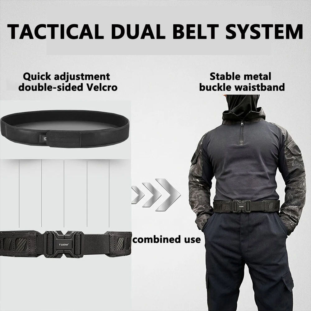 ALPTACTICS 105cm bis 125cm Loop Liner Innengürtel 3,8CM Herren Sport Outdoor Einsatzgürtel Nylon Taillengürtel Jagdzubehör – Detail 4
