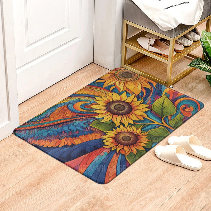 House entrance carpet Home door mat Modern Nordic style Room Bath Foot bathroom non-slip Kitchen water absorption rugs Abstract