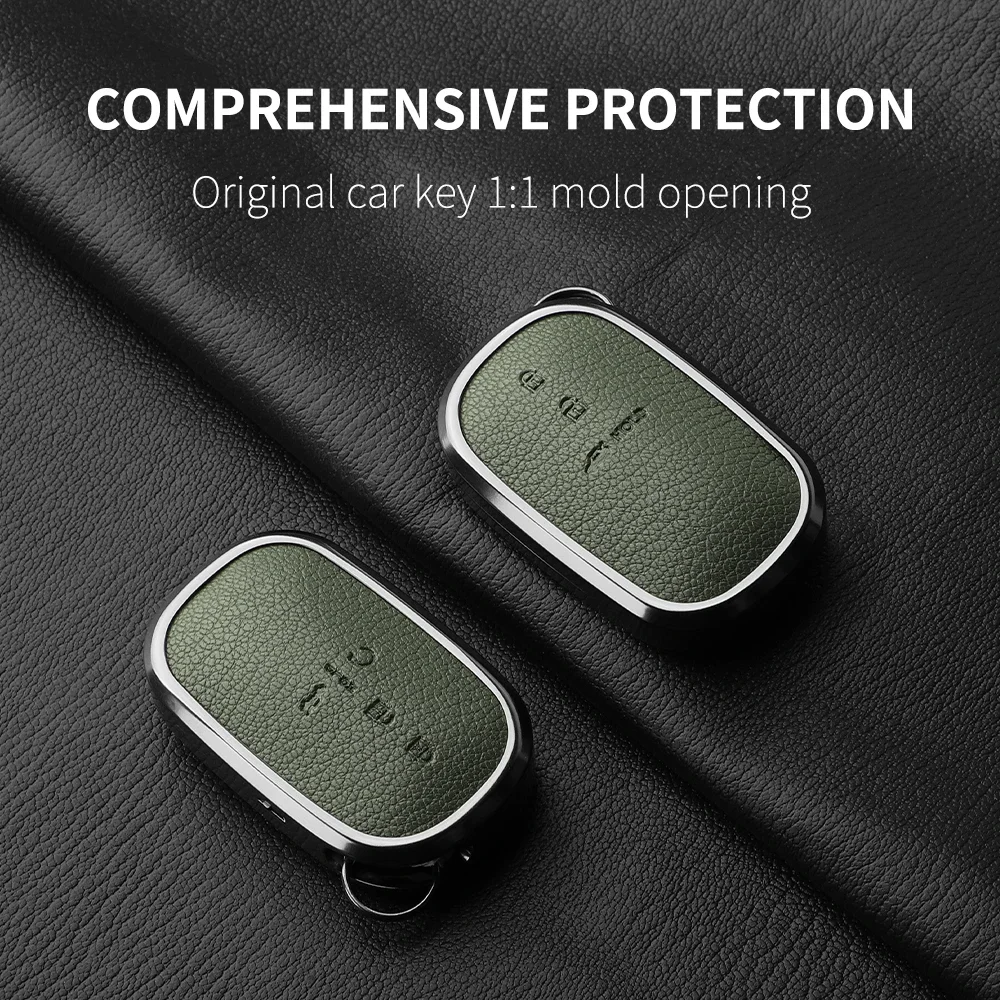 

Aluminum Alloy Goatskin Car Key Case Cover For Honda Civic 11th 2022 for Honda 2022 2023 2024 Civic for Accord CR-V HR-V Pilot
