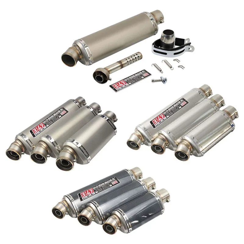 

EU QUALITY 51mm Universal Motorcycle Yoshimura Exhaust Muffler Escape 310 370 440 mm Pipe 100cc-1000cc FOR Yamaha PCX125 Z900