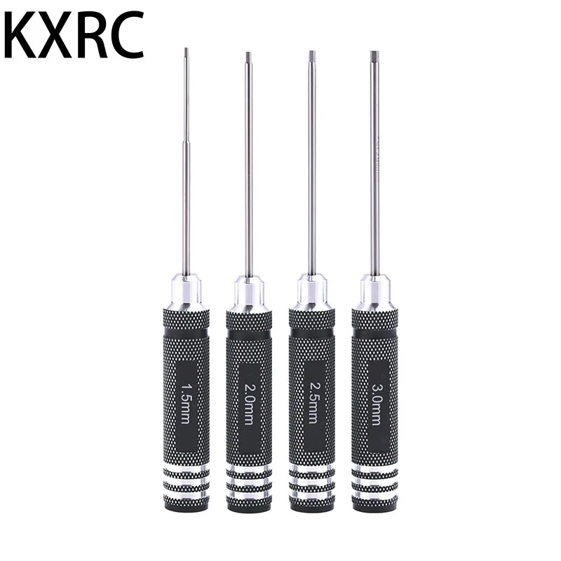 

Metal Steel Hex Screwdriver Set 1.5 2.0 2.5 3.0mm for RC Crawler Car Traxxas TRX4 Defender Tamiya RC Truck Scania 770S Tool Part