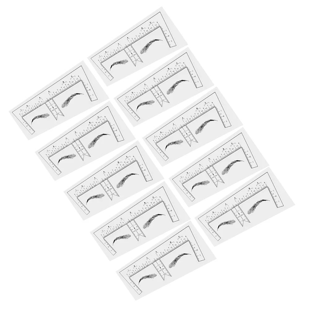 ไม้บรรทัดเขียนคิ้ว 10 ชิ้น อุปกรณ์ช่วยเขียนคิ้ว สร้างทรงคิ้วสมมาตร เหมาะสำหรับมือใหม่ พกพาสะดวก น้ำหนักเบา