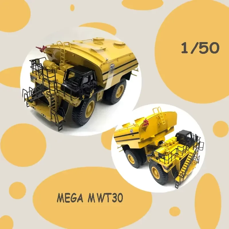 for MEGA MWT30 1/50 Diecast Mining Water Tank Truck Alloy Engineering Vehicle Model Collectible Unique Gift Toy