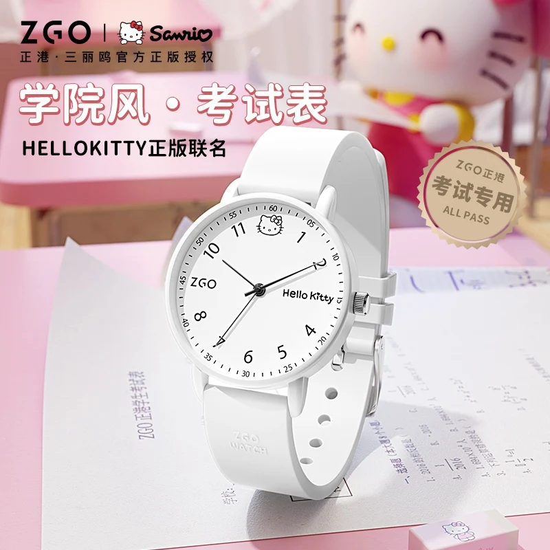Zgo Sanrio Hello Kitty women's exam watch fashionable versatile waterproof quartz watch for students 2199