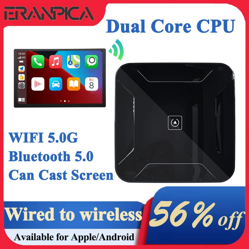 

CarAiBOX CarPlay Android Smart AI TV Box Portable Wired To Wireless IPhone Auto WIFI CarPlay Bluetooth Box For CarPlay Radio