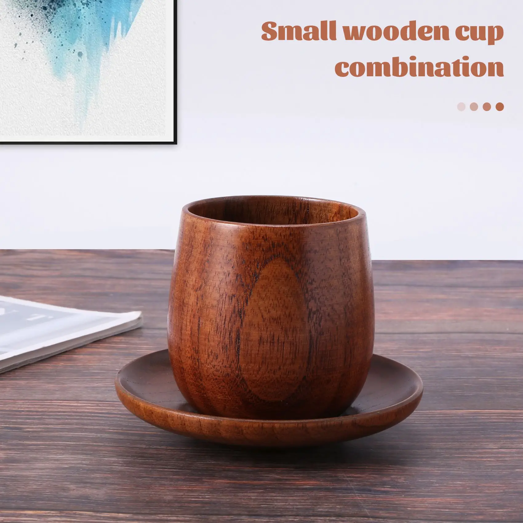 Japanese Style Log Cup Wooden Big Belly Cup Sake Solid Wood Retro Insulated Teacup Set Drinking Cup 150ML