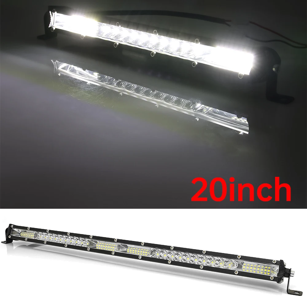 

20 Inch/530MM Slim Dual Row Led Light Bar Work Fog Lamp for Offroad Truck SUV Car Camper Light