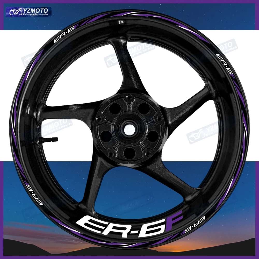 For ER-6F ER6F ER 6F Motorcycle 17 Inch Front And Rear Wheel Stripe Sticker Wheel Tape Decal Decorative Reflective Rim Stickers