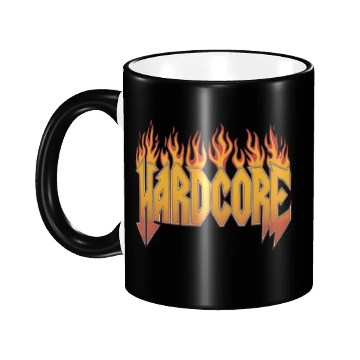 

Customized H-Hardcores Punk Logo Coffee Mugs DIY Flame Design Ceramic Tea Milk Mug Cup