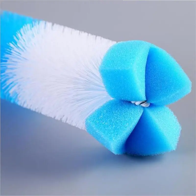 360°rotation with 7 Brushes Per Set Sponge Rotating Baby Nipple Cup Nipple Cleaning Brush Set Handheld Baby Bottle Cleaning Tool image 4